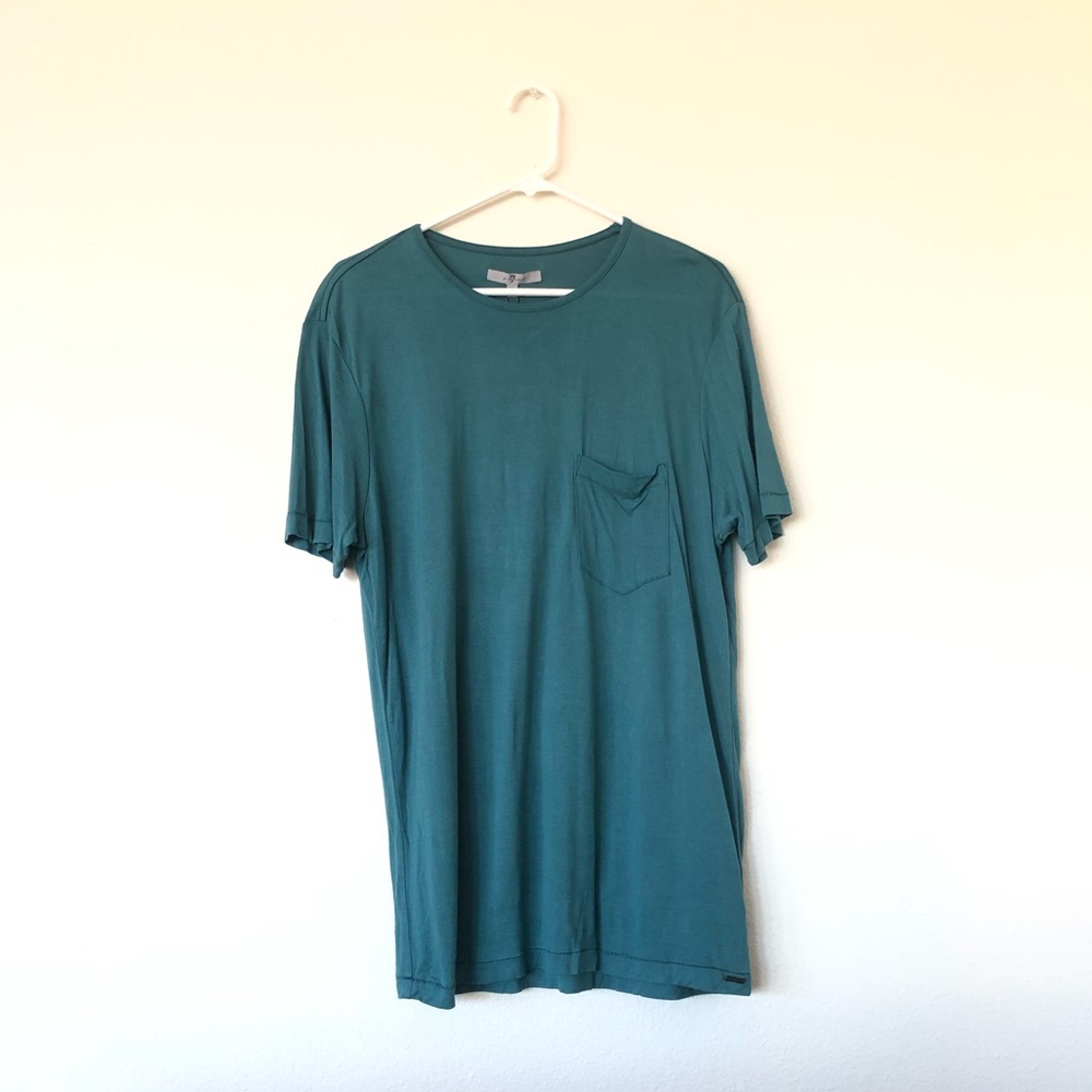 7 All For Mankind Long Green T Shirt